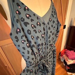 Leopard Print Full Length Wide Leg Romper